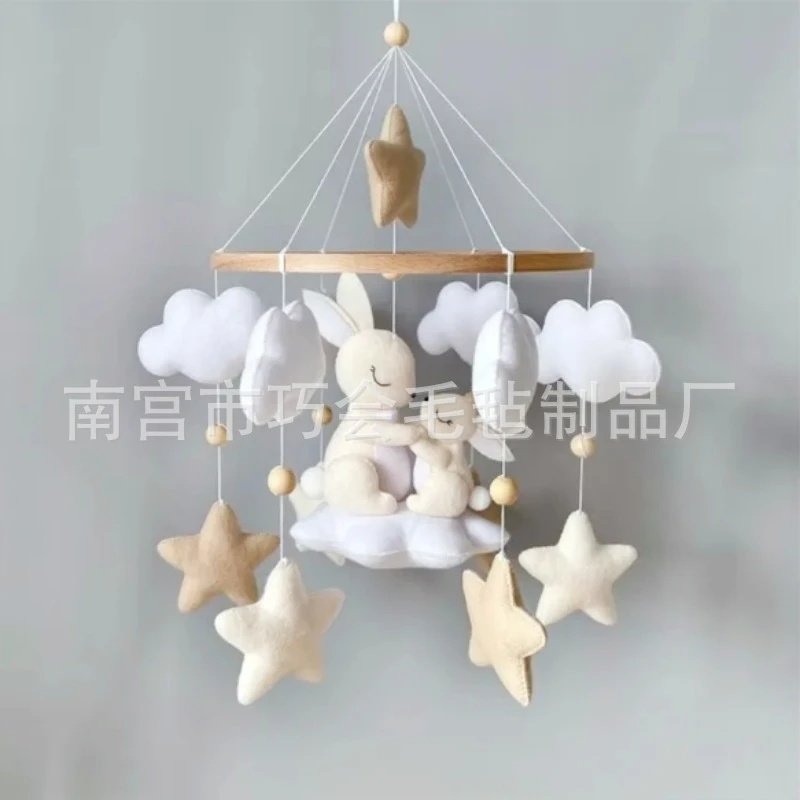 Baby Nursery Mobile - Handmade Soft Felt Bunny Baby Mobile