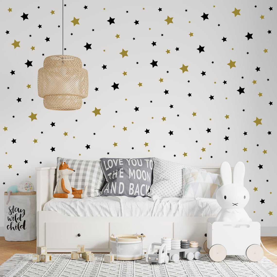 Baby Nursery Set Furniture - Cartoon 65Pcs Star Wall Sticker Baby
