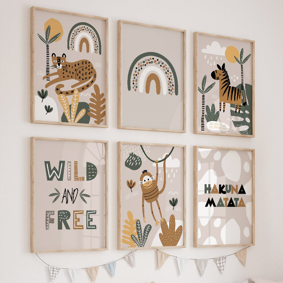 Baby Nursery Jungle - Leopard Zebra Monkey Jungle Animal Nursery