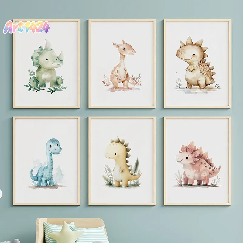 Baby Nursery Jungle - Cartoon Dinosaur Jungle Kawaii Dino Baby
