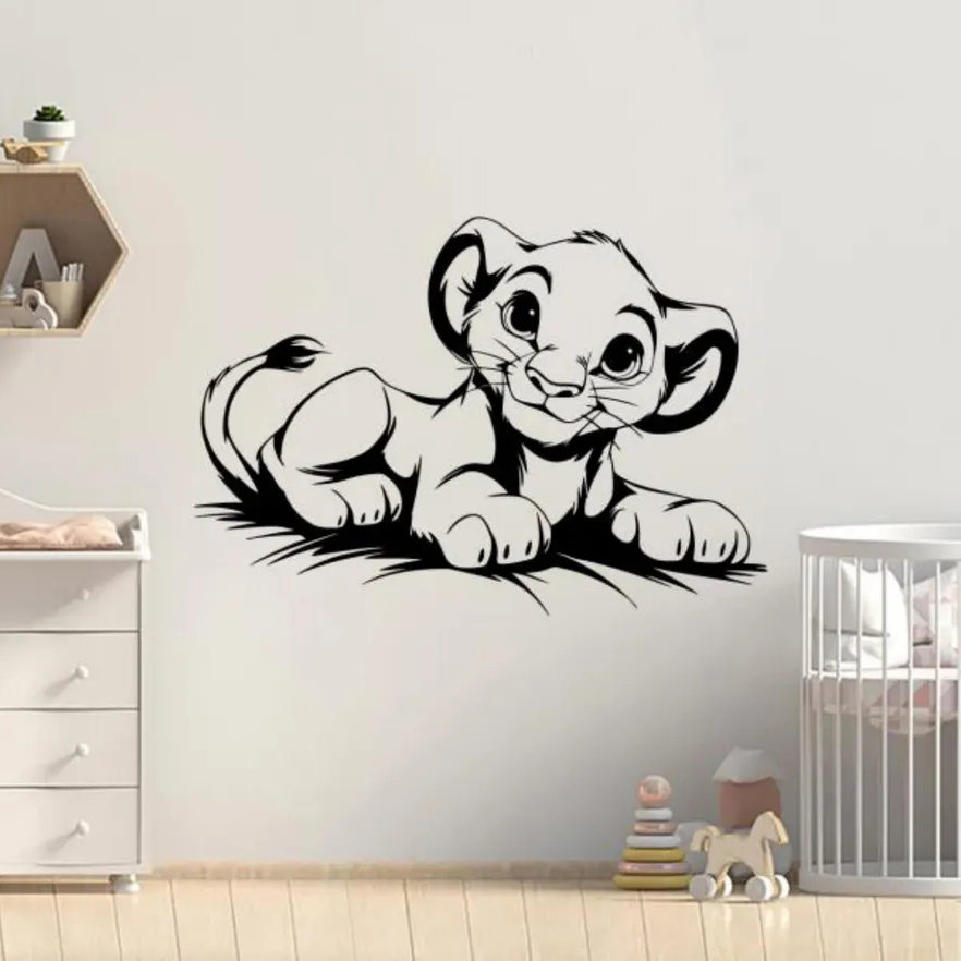 Baby Nursery Set Furniture - Cartoon Lion Wall Sticker Vinyl Decal