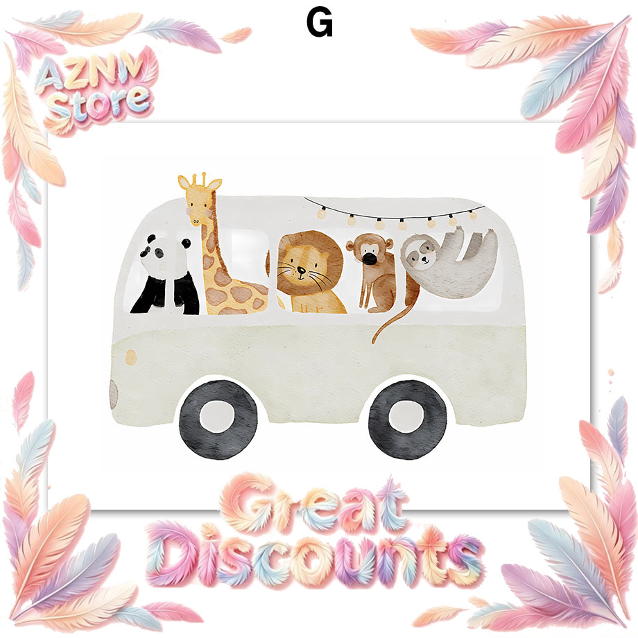 Baby Nursery Home - Boho Animals Friend Elephant Rabbit Bear