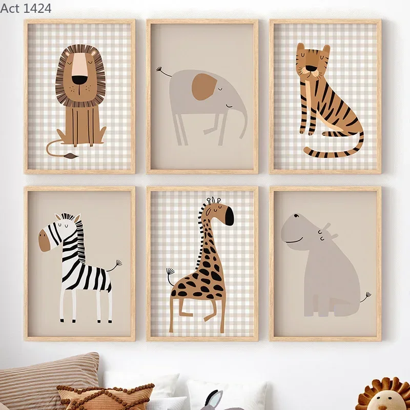 Baby Nursery Jungle - Lion Tiger Elephant Giraffe Jungle Animal