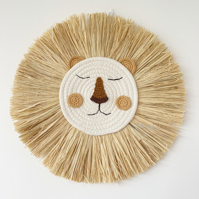 Baby Nursery Artwork - INS Nordic Handmade Lion Wall Decor