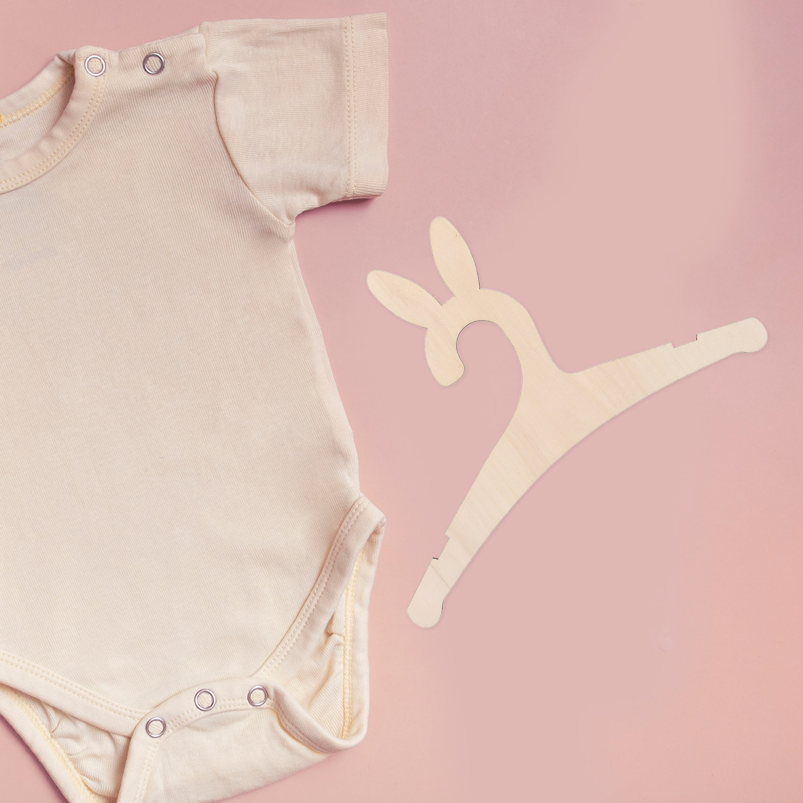 Baby Nursery Decorations - 5Pcs DIY Wooden Baby Clothes Hangers