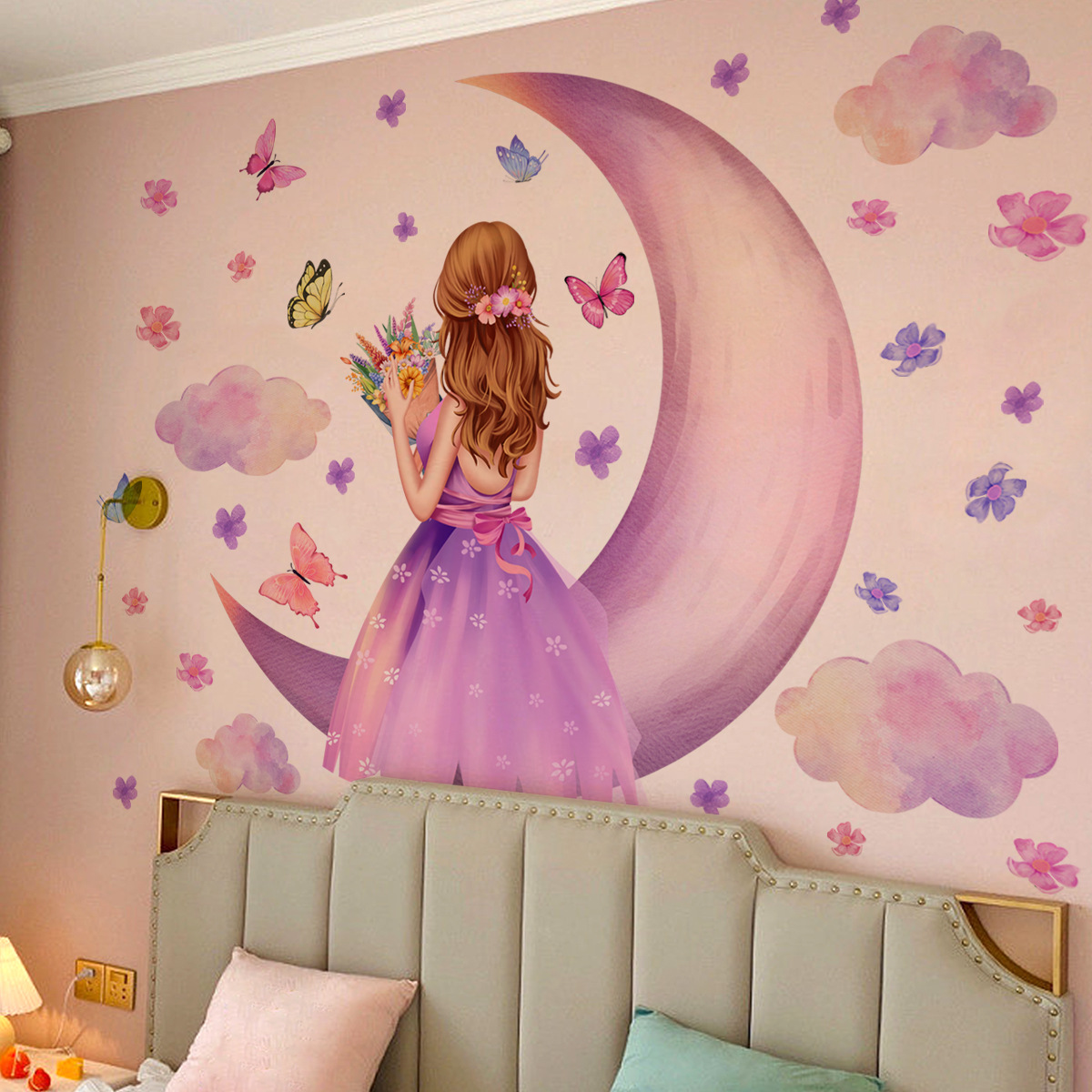 Large Girl Vinyl Tile Child Wa - Baby Nursery Ideas Girl ulasan dan harga