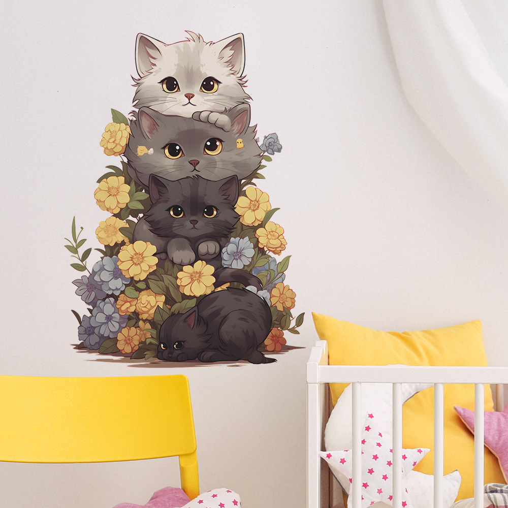Cute Cat Vinyl Child Wall Stic - Baby Nursery Ideas Girl ulasan dan harga