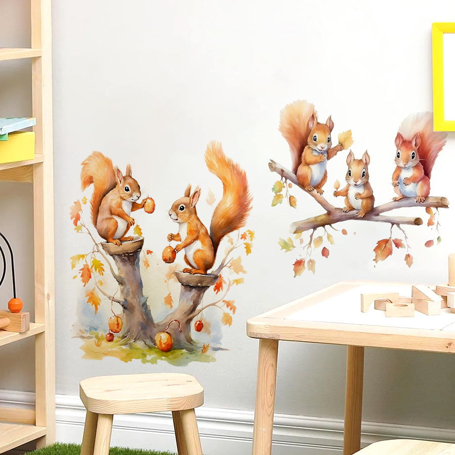 Cartoon Cute Warm Squirrel Fam - Baby Nursery Tree ulasan dan harga
