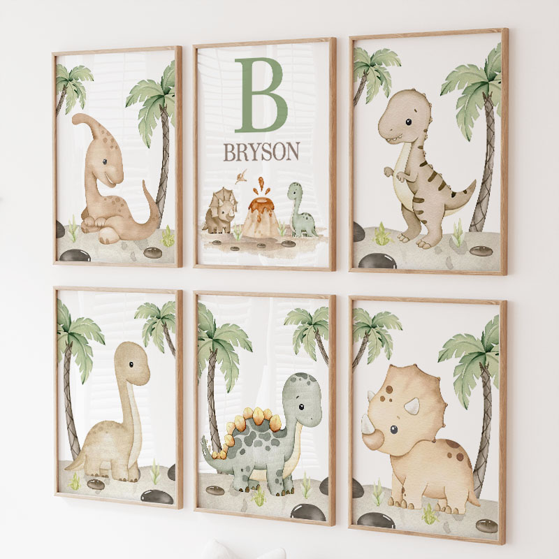 6 types Neutral Dinosaur Canva - Baby Nursery Tree ulasan dan harga