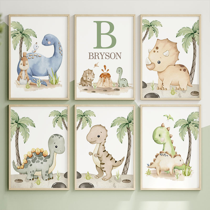 6 types Neutral Dinosaur Canva - Baby Nursery Tree ulasan dan harga