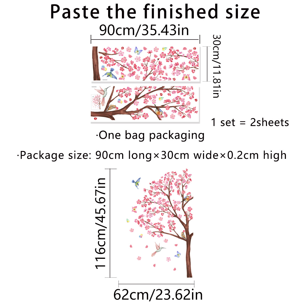 Watercolour Bird Flower Wall S - Baby Nursery Artwork ulasan dan harga