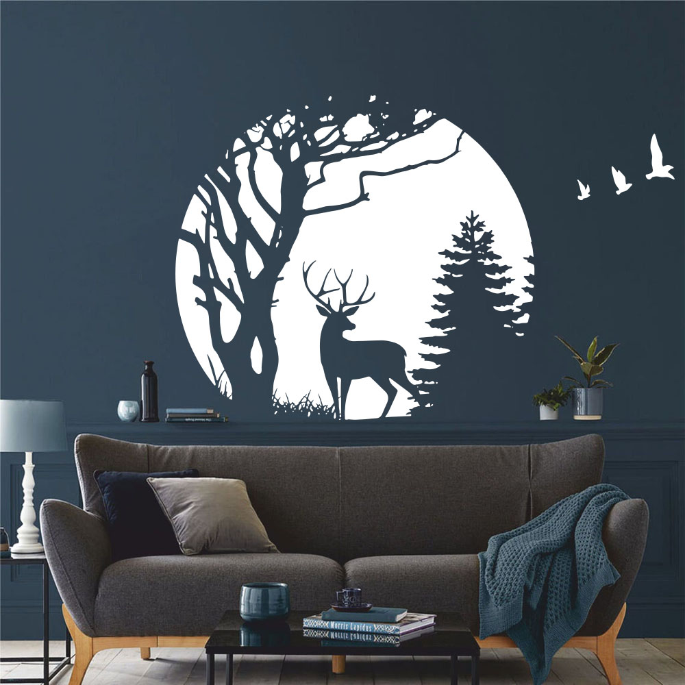 Circle Forest Deer Pine Tree W - Baby Nursery Tree ulasan dan harga