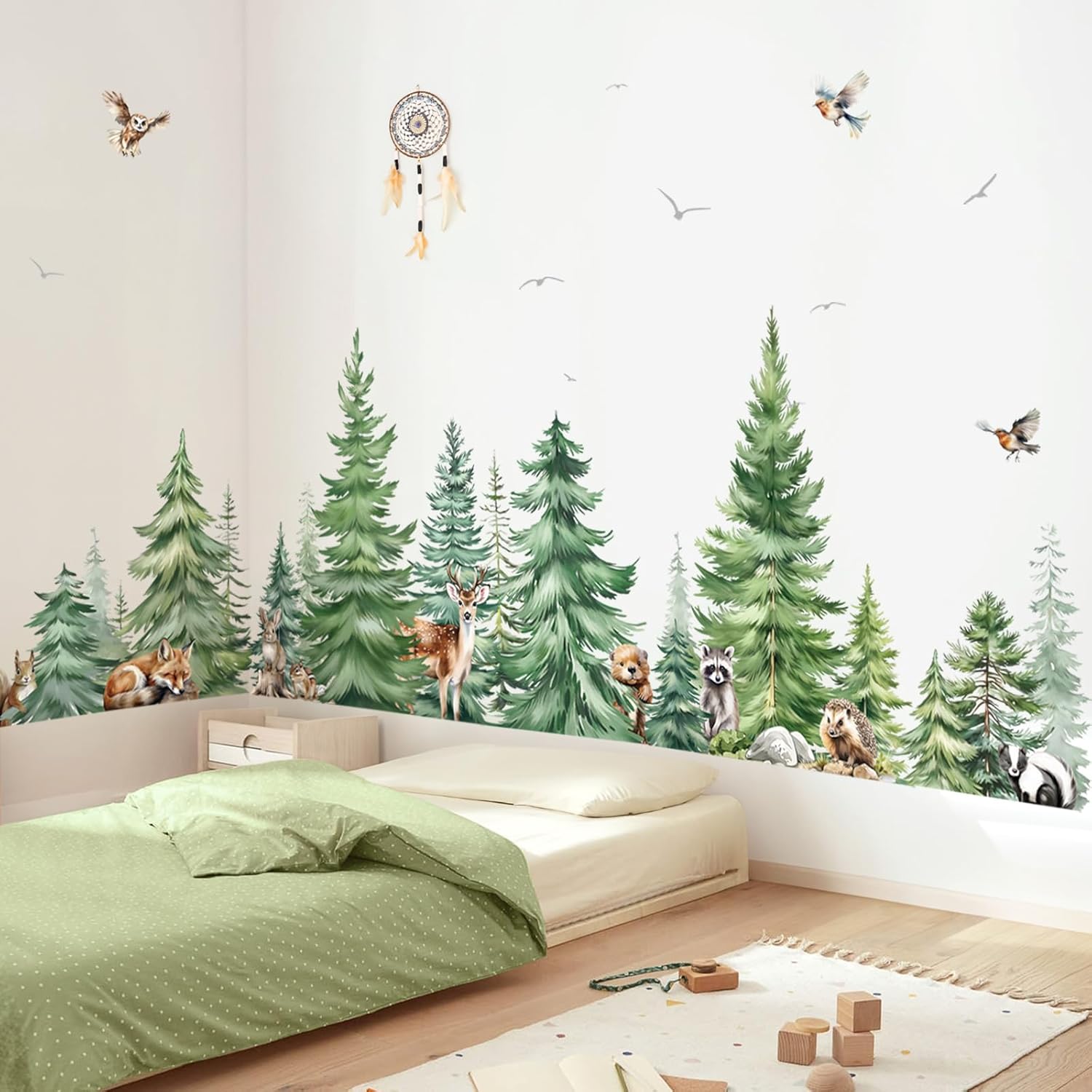 Large Watercolor Pine Tree Ani - Baby Nursery Tree ulasan dan harga