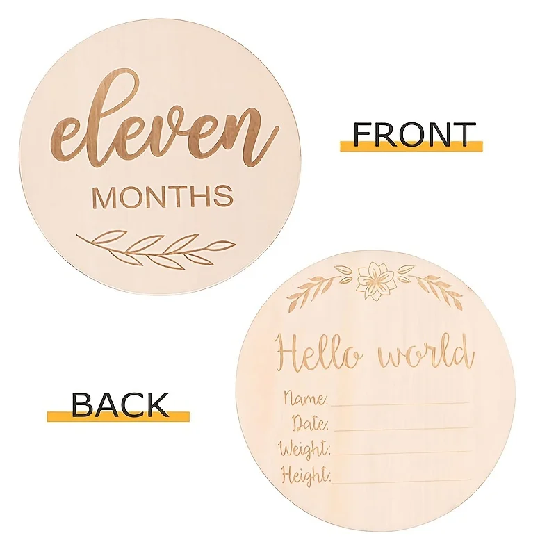Wooden Wood Chip Month Souveni - Milestone Card Set ulasan dan harga