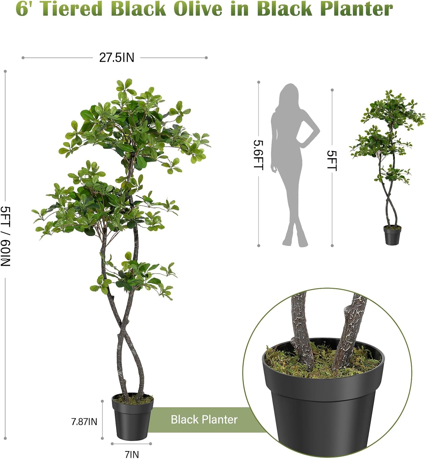 Artificial Plants Indoor, 5/6  - Baby Nursery Home ulasan dan harga