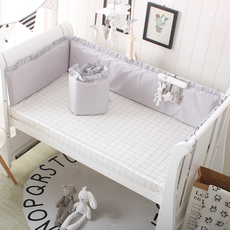 5Pcs Solid Cotton Baby Bed Set - Baby Nursery Sale ulasan dan harga