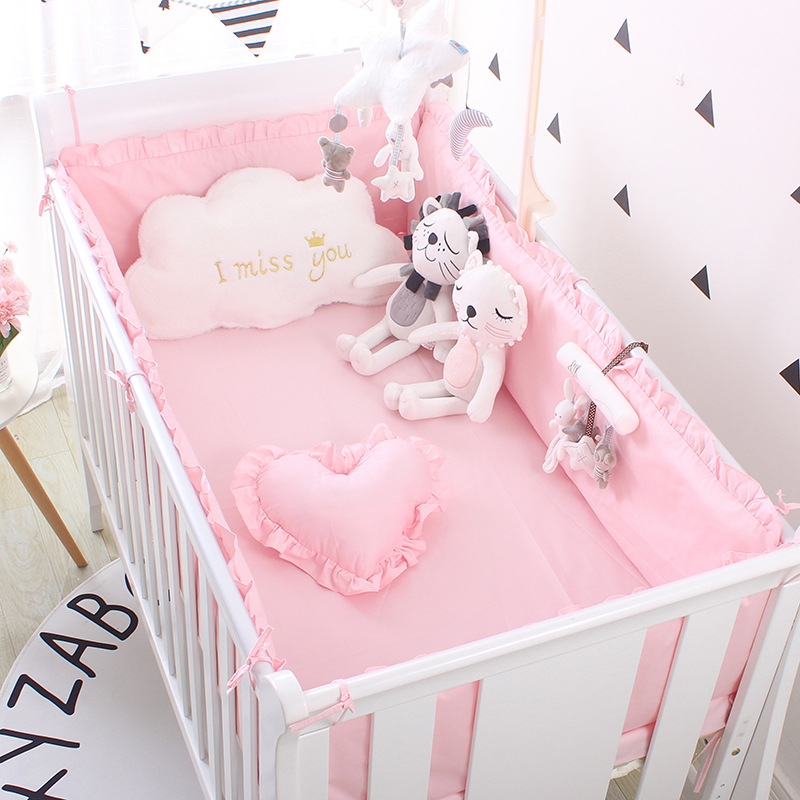 5Pcs Solid Cotton Baby Bed Set - Baby Nursery Sale ulasan dan harga