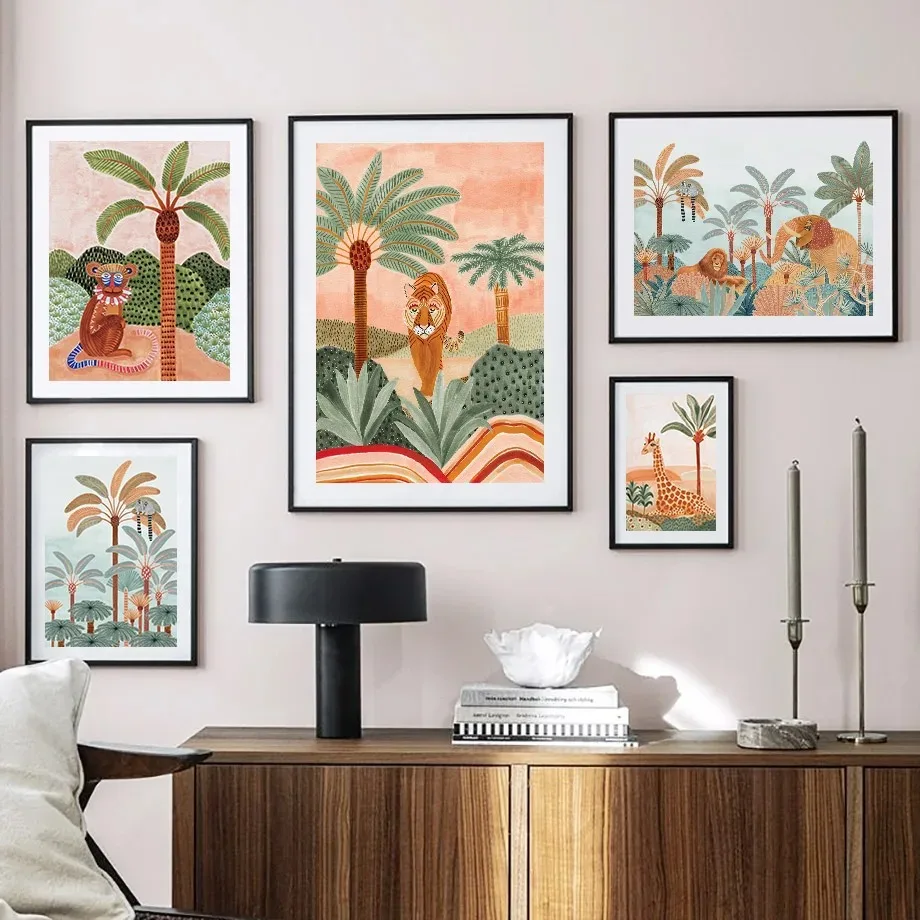 Boho Jungle Animals Tiger Monk - Baby Nursery Jungle ulasan dan harga