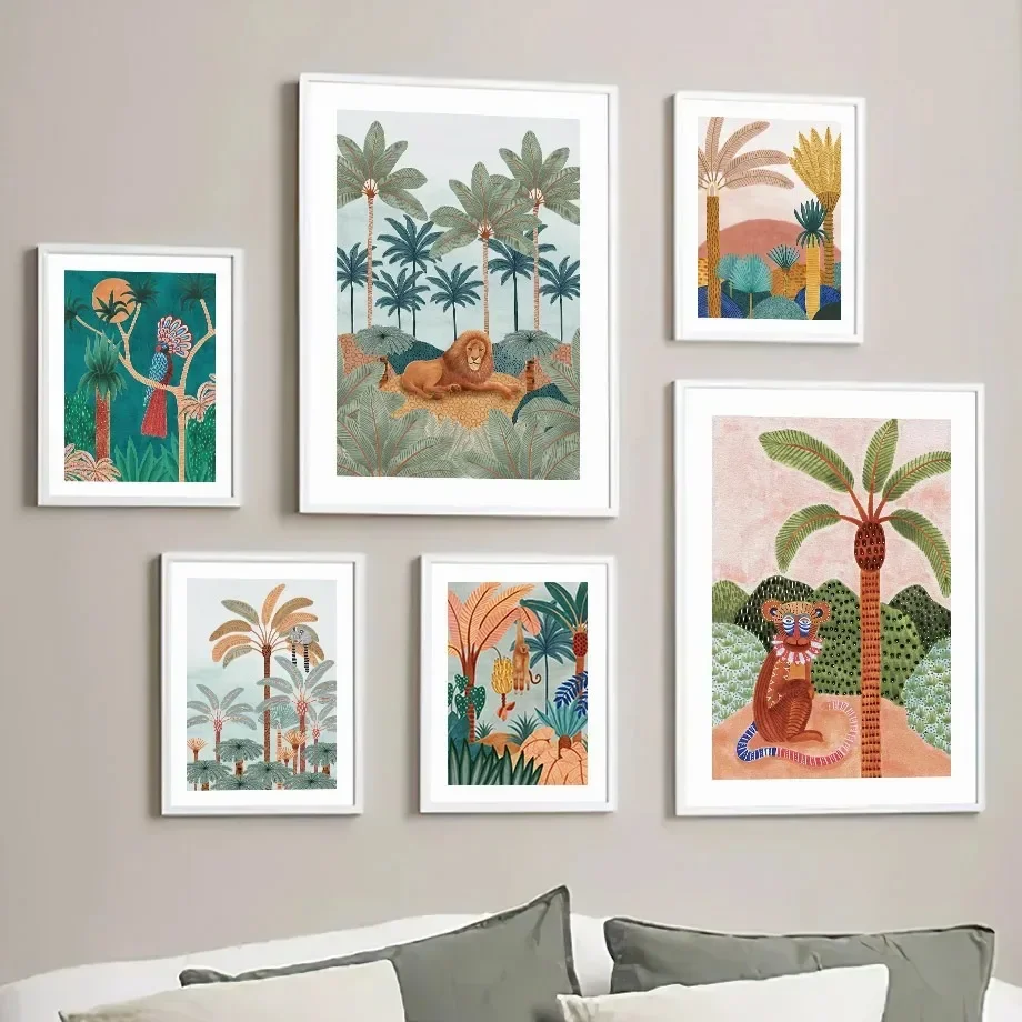 Boho Jungle Animals Tiger Monk - Baby Nursery Jungle ulasan dan harga