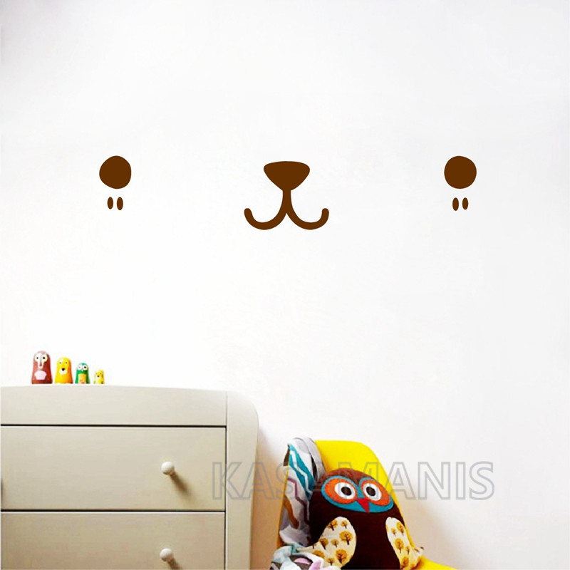 Cute Kawaii Face Wall Art Deca - Baby Nursery Set Furniture ulasan dan harga