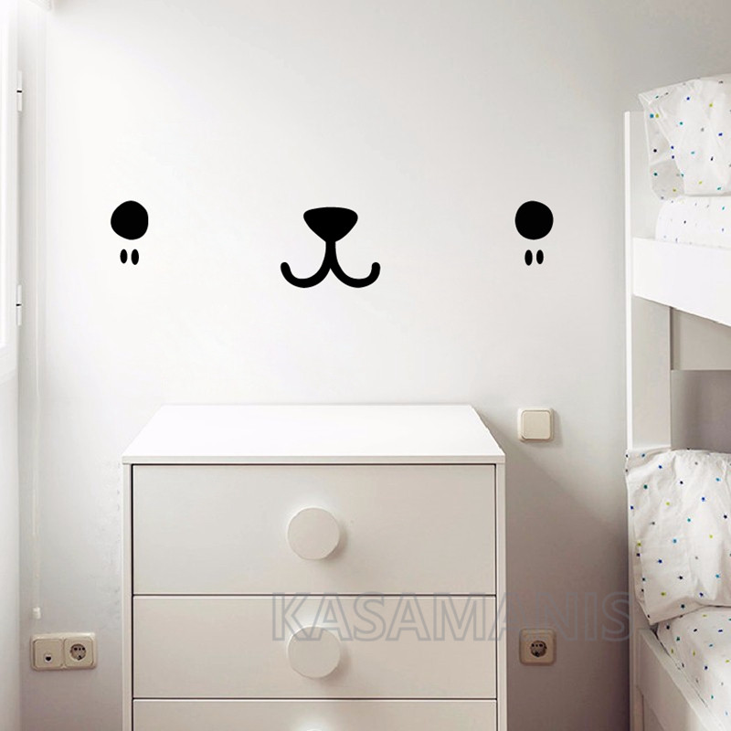 Cute Kawaii Face Wall Art Deca - Baby Nursery Set Furniture ulasan dan harga