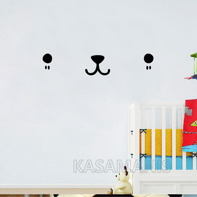 Cute Kawaii Face Wall Art Deca - Baby Nursery Set Furniture ulasan dan harga