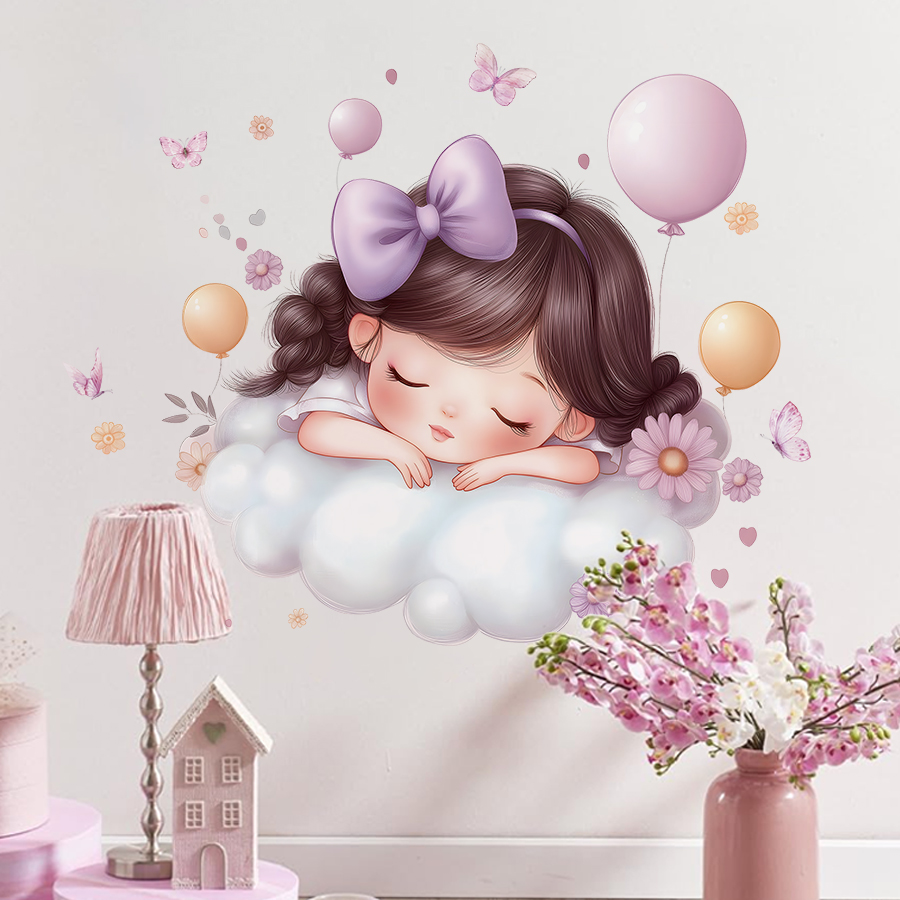 Girl Moon Butterflies Wall Sti - Baby Nursery Ideas Girl ulasan dan harga