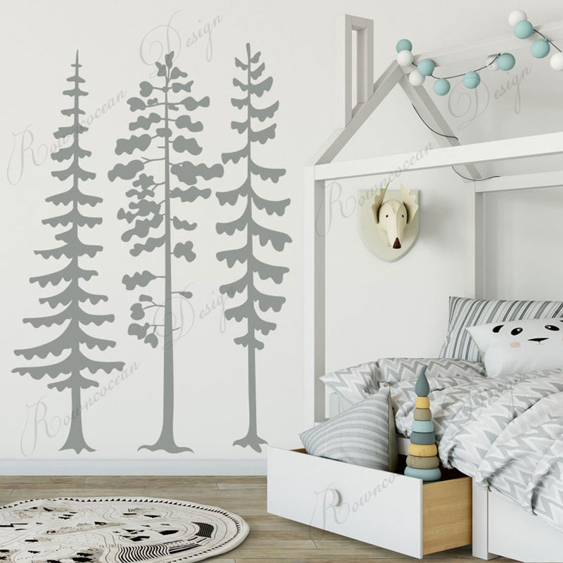 Minimalist Forest Pine Tree Wa - Baby Nursery Tree ulasan dan harga
