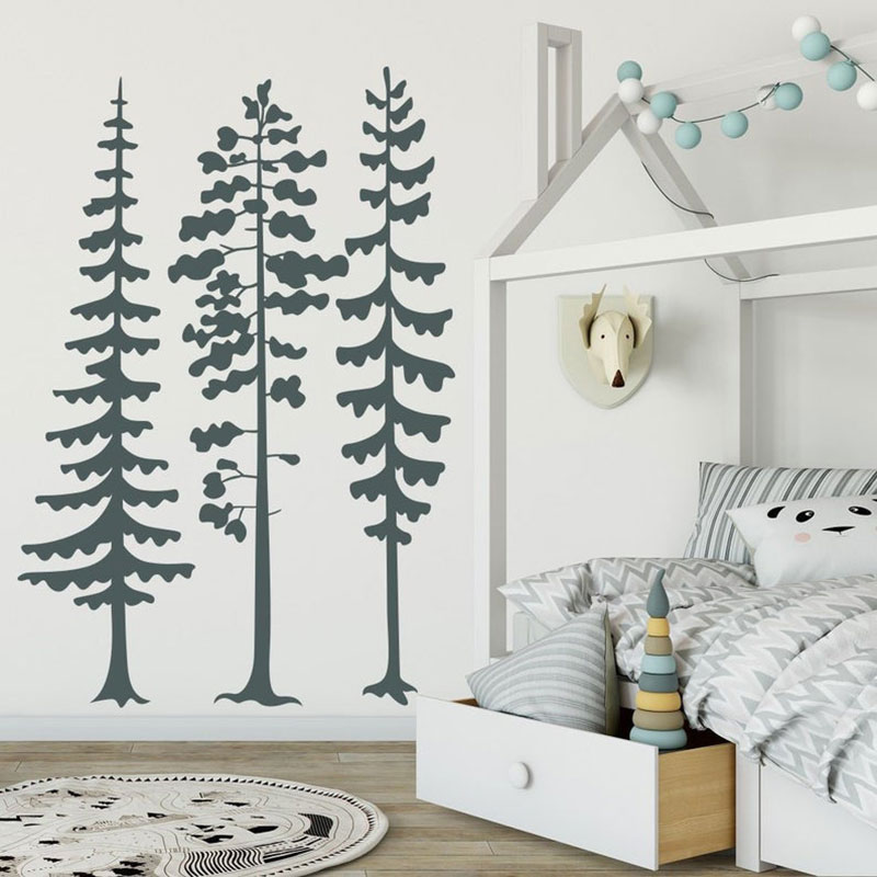 Minimalist Forest Pine Tree Wa - Baby Nursery Tree ulasan dan harga