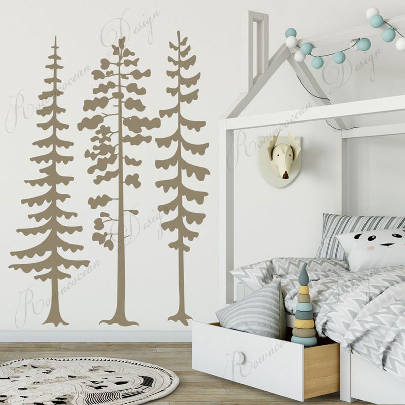 Minimalist Forest Pine Tree Wa - Baby Nursery Tree ulasan dan harga