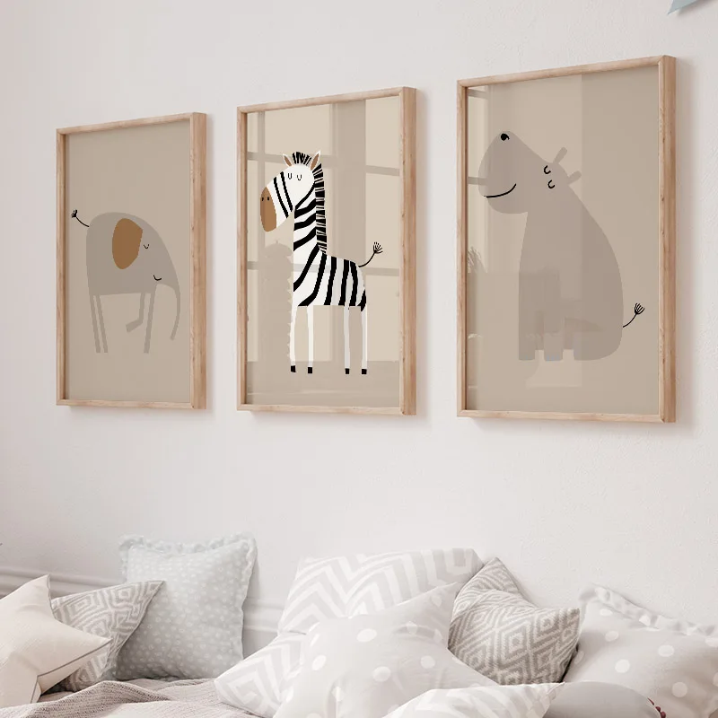 1PC Frameless Lion Tiger Eleph - Baby Nursery Jungle ulasan dan harga
