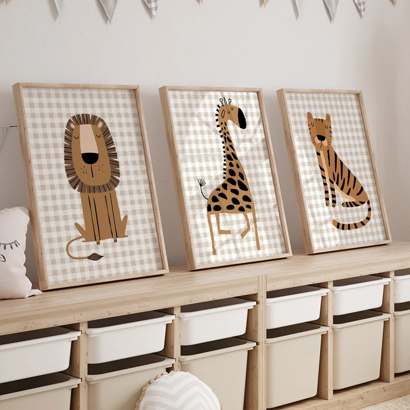 1PC Frameless Lion Tiger Eleph - Baby Nursery Jungle ulasan dan harga