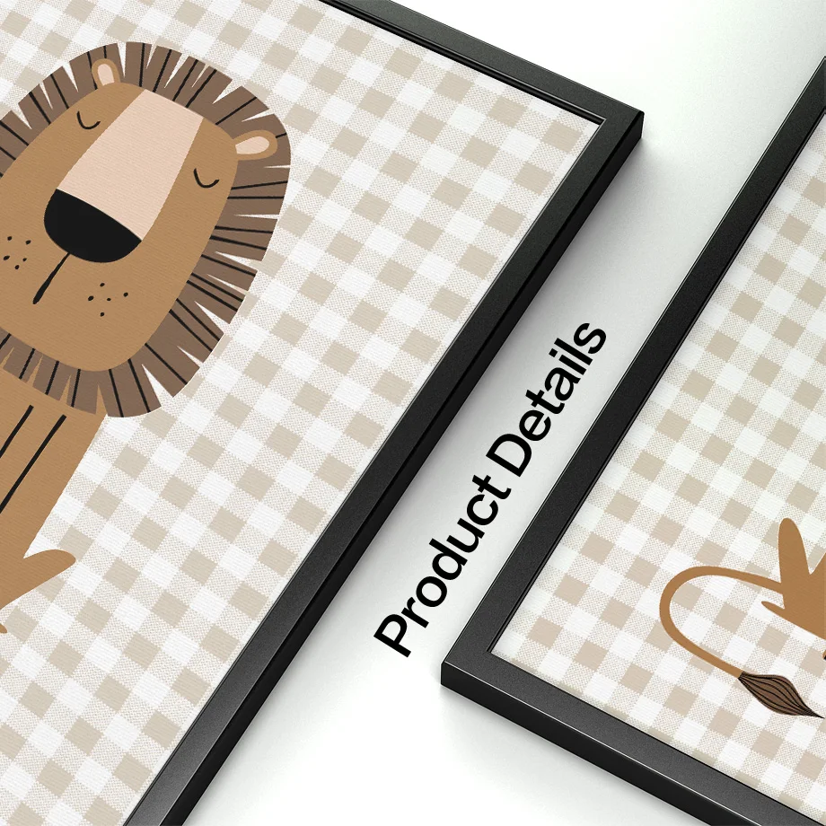 1PC Frameless Lion Tiger Eleph - Baby Nursery Jungle ulasan dan harga