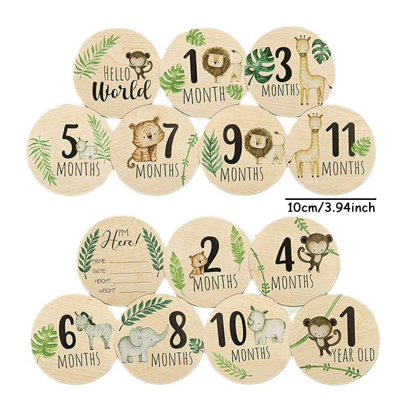 7pcs Wooden Baby Milestone Car - Milestone Card Set ulasan dan harga