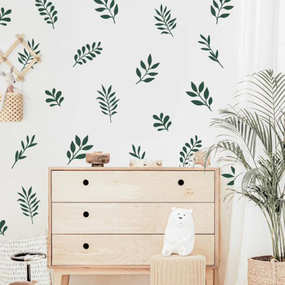 41Pcs Botanical Leaf Wall Stic - Baby Nursery Tree ulasan dan harga