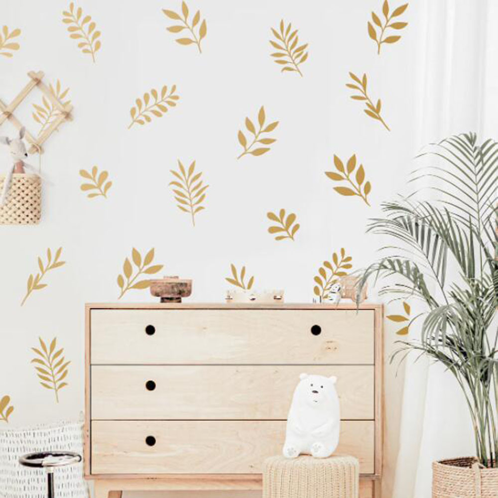 41Pcs Botanical Leaf Wall Stic - Baby Nursery Tree ulasan dan harga