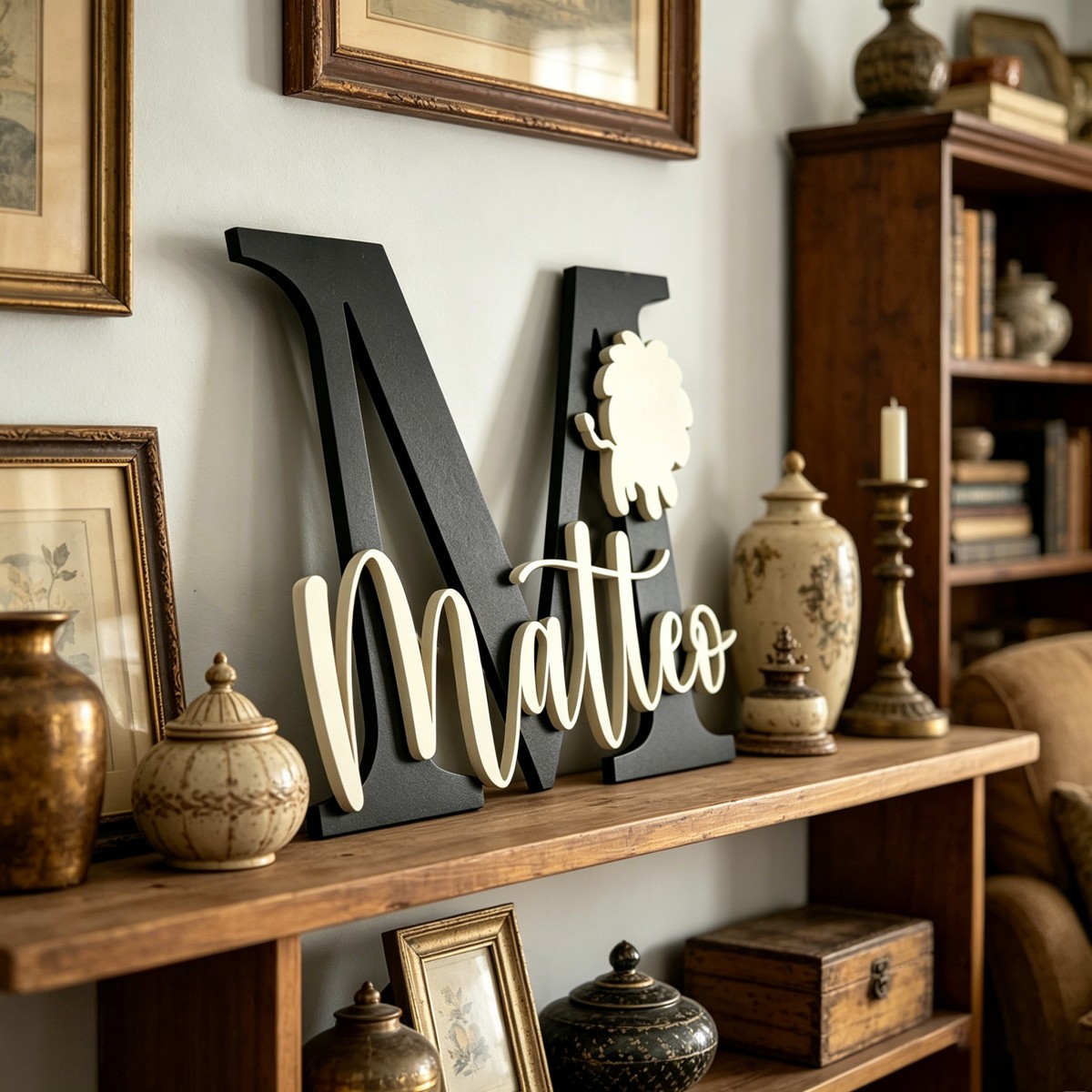 1Pc Custom Lion Name & Initial - Baby Nursery Home ulasan dan harga