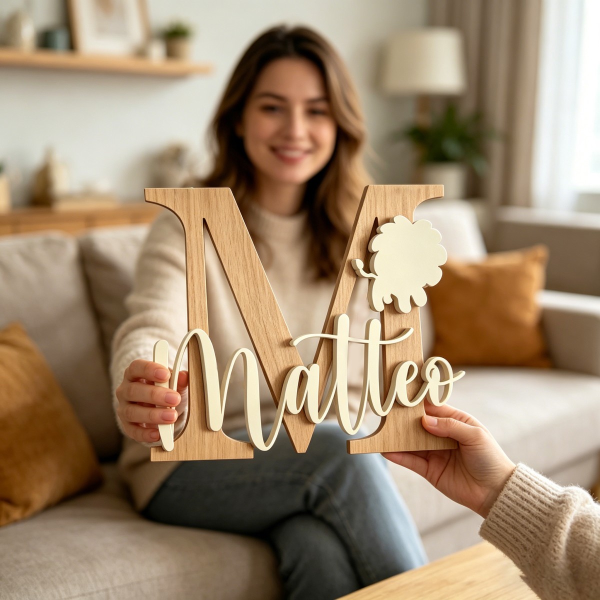 1Pc Custom Lion Name & Initial - Baby Nursery Home ulasan dan harga