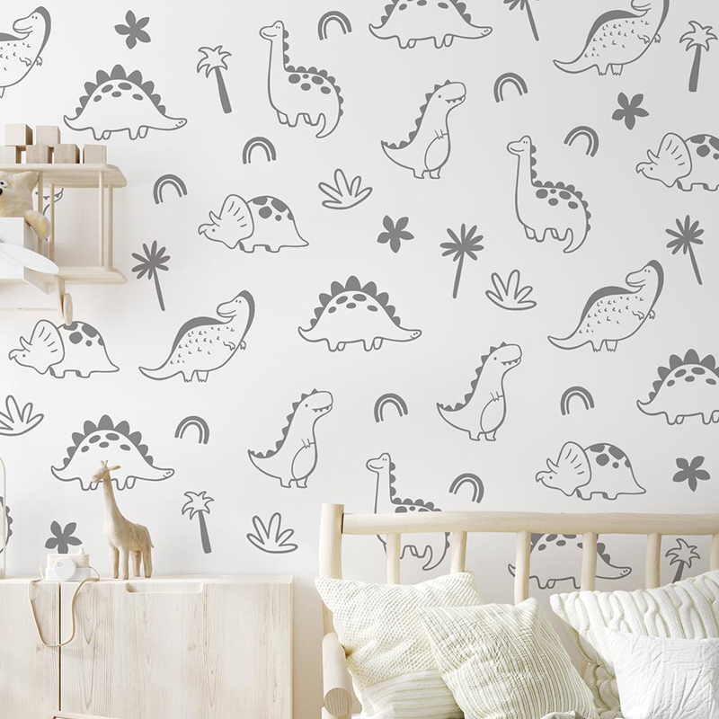 Geometric Dinosaur Tree Rainbo - Baby Nursery Set Furniture ulasan dan harga