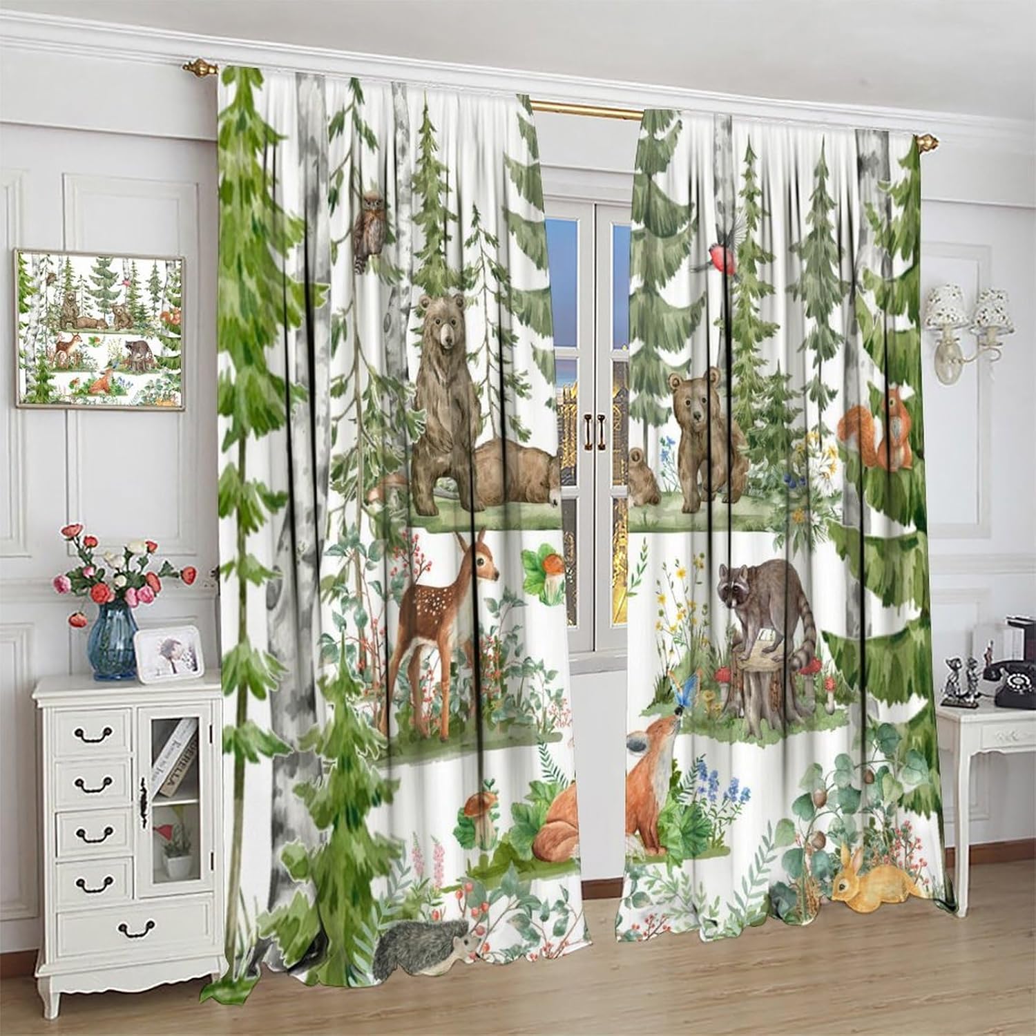 Forest Animal Curtains for Kid - Baby Nursery Tree ulasan dan harga