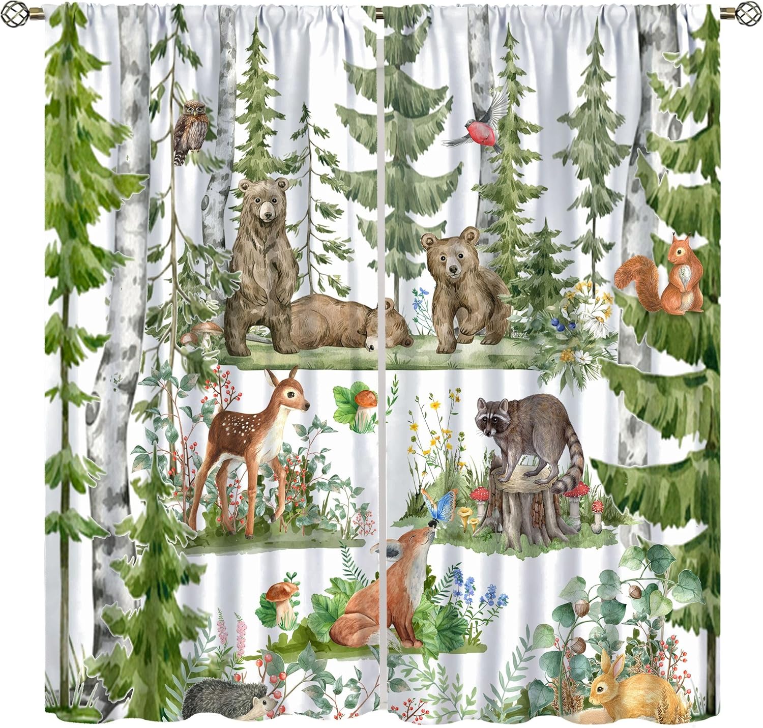 Forest Animal Curtains for Kid - Baby Nursery Tree ulasan dan harga