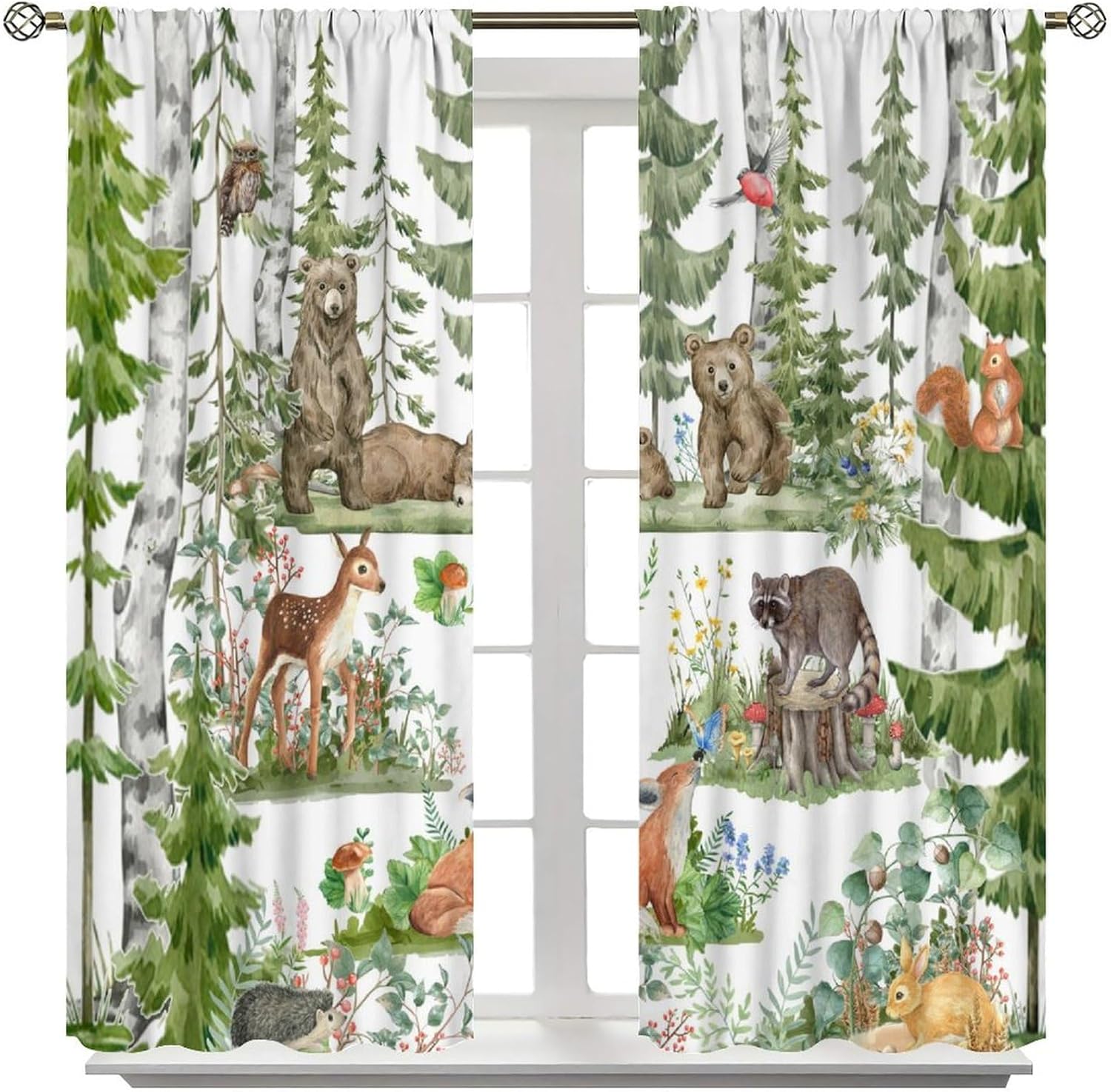 Forest Animal Curtains for Kid - Baby Nursery Tree ulasan dan harga