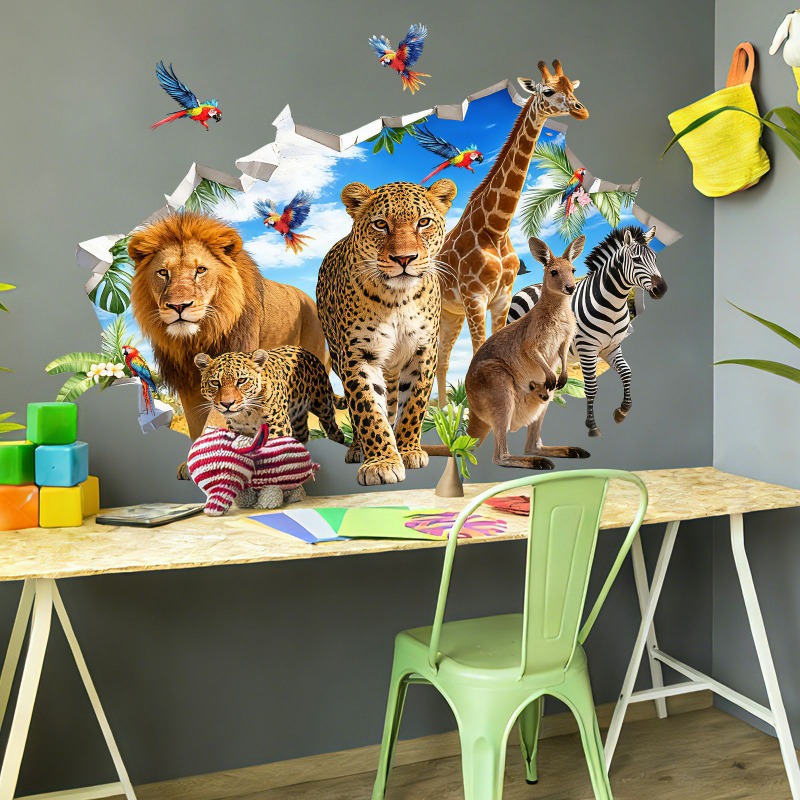 Large Jungle Animal Tropical L - Baby Nursery Jungle ulasan dan harga