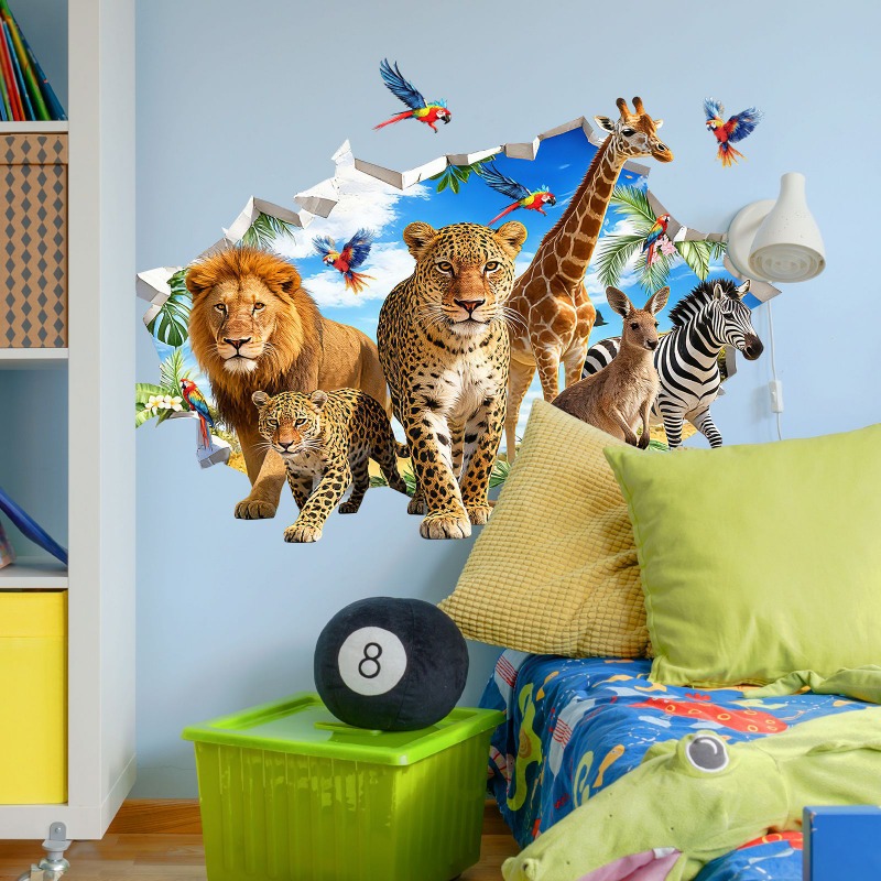 Large Jungle Animal Tropical L - Baby Nursery Jungle ulasan dan harga