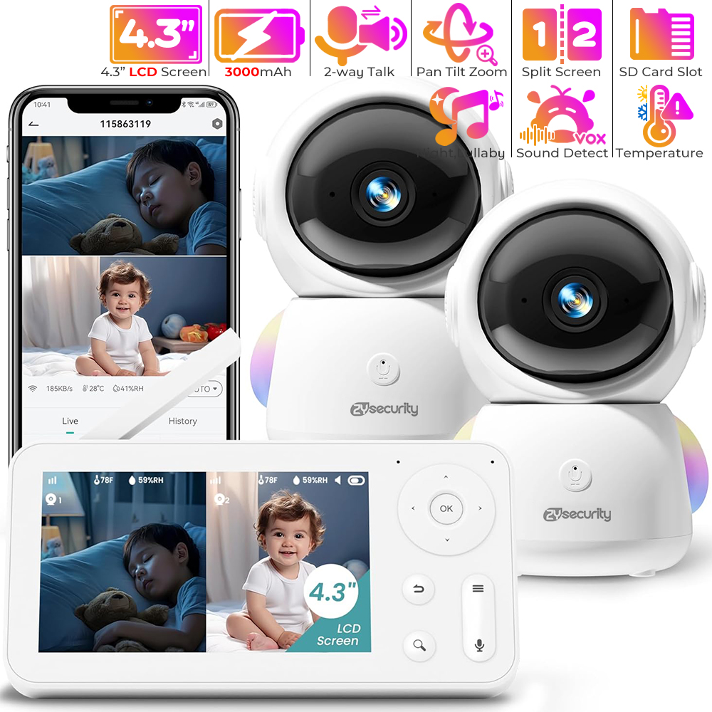 2K Baby Monitor with 2 Cameras - Baby Nursery Mobile ulasan dan harga