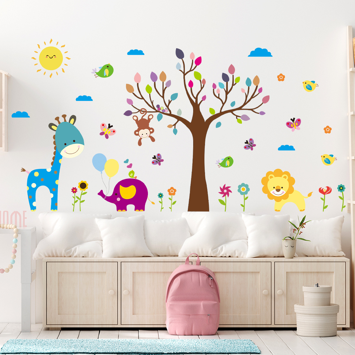 Cartoon Childlike Colorful Gra - Baby Nursery Tree ulasan dan harga