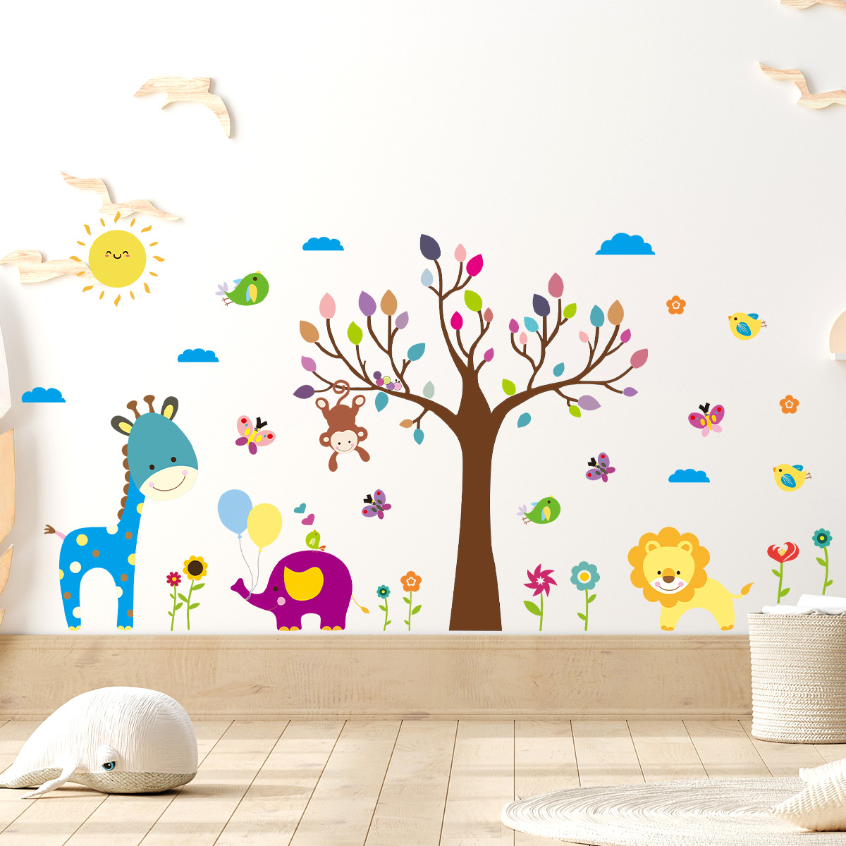 Cartoon Childlike Colorful Gra - Baby Nursery Tree ulasan dan harga