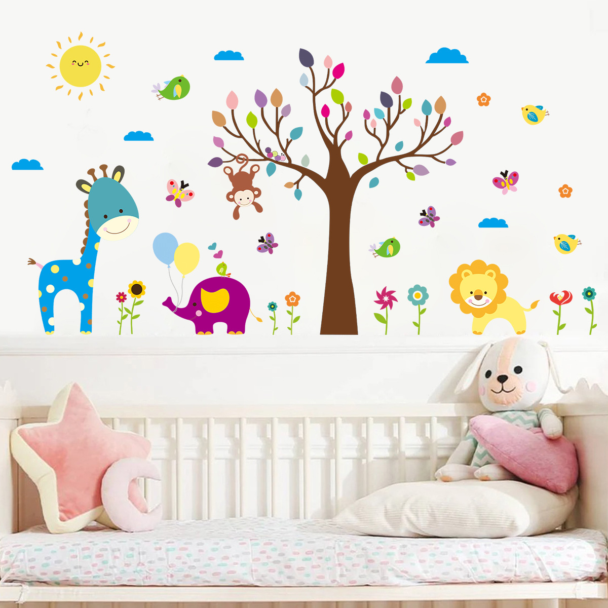 Cartoon Childlike Colorful Gra - Baby Nursery Tree ulasan dan harga