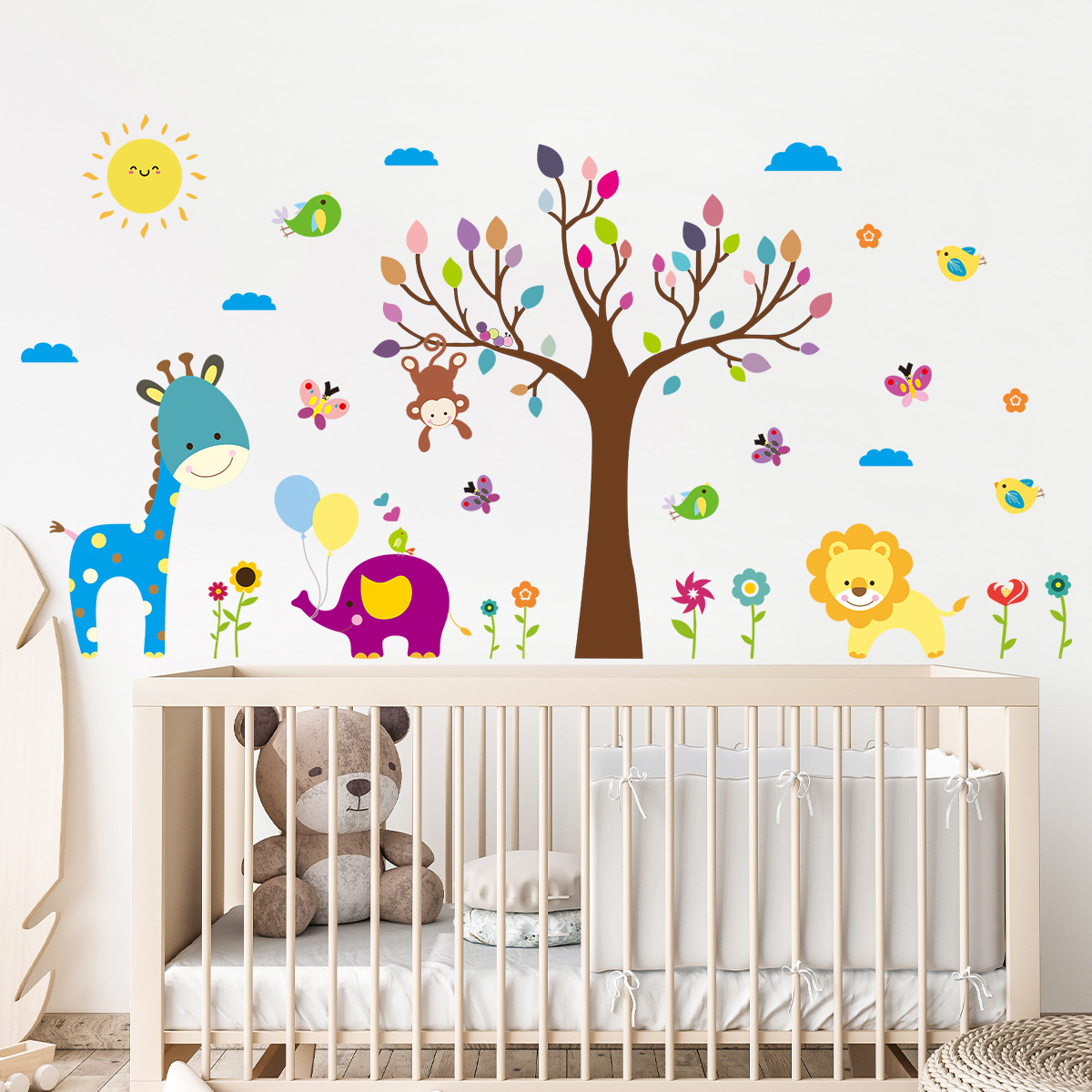 Cartoon Childlike Colorful Gra - Baby Nursery Tree ulasan dan harga