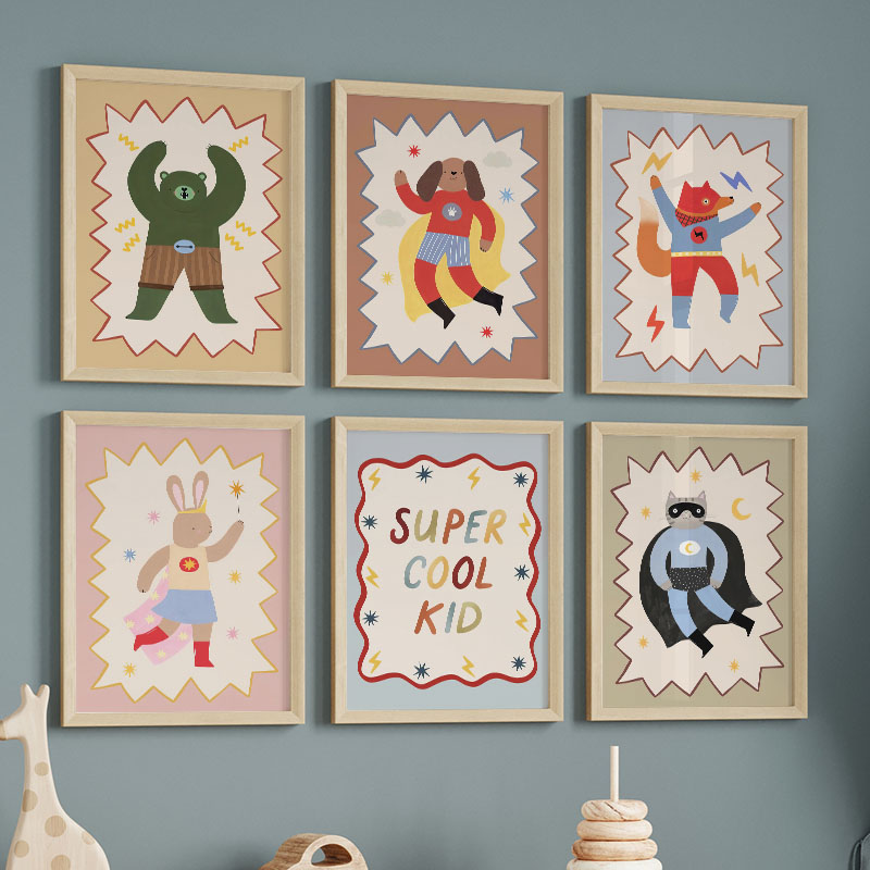 Funny Cartoon Super Cool Kid N - Baby Nursery Wall ulasan dan harga